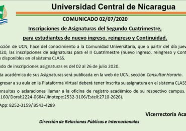 Inscripciones de asignaturas del segundo cuatrimestre