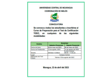 Convocatoria: Curso de Preparación para el Test de Certificación TOEIC